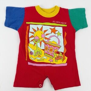 Vintage Kid u Not Baby Romper 12M St Pete Beach Graphic USA Made Cotton